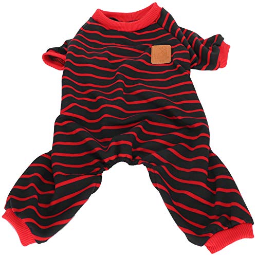 Yctze Gemütlicher 4 Fuß Pet Pyjamas Weicher Strick -Kleiderstreifenanzug für Hunde und Katzen, für Zuhause und Reisen (XL) von Yctze