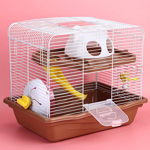 Hamsterkäfig groß, Chinchilla-Käfig, Doppelschichtig, Luxuriös, 35 X 26,5 X 32 cm, Rennmauskäfig mit Leisem Laufrad für die Zähmung von Haustieren Im Innenbereich. von Yctze