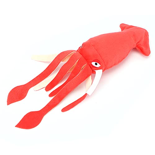 Yctze Interaktiver E -Tintenfisch P Quietschendes Spielzeug für Haustiere - Sicher, mit S (mittelgroßer roter Tintenfisch) von Yctze
