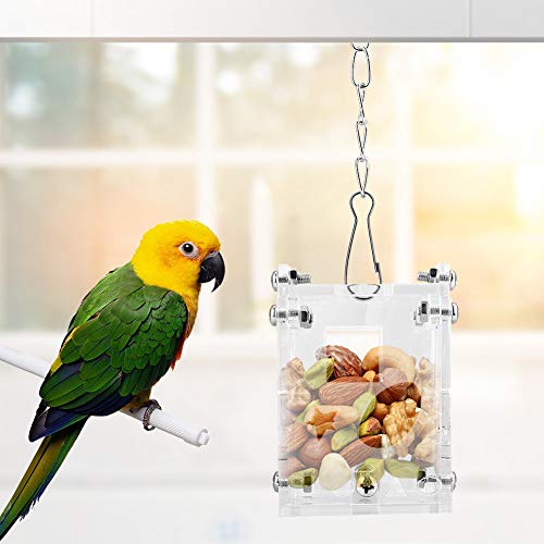 Yctze Interaktiver Papageien-Futterspender aus Acryl – Nahrungssuche, Puzzle-Spielzeug für Vögel – Geeignet für Erdnüsse, Obst und Gemüse von Yctze