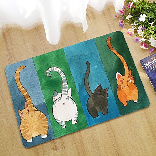 Yctze Katzenmuster Nicht -Schlupf -Begrüßungs Türmat Innen-/Außeneingangsmatte Süßes Kätzchen Design für Wohnkultur (45 * 70cm) von Yctze