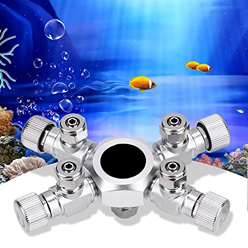 Yctze Mehrwege-CO2-Splitterventil mit Individueller Nadelsteuerung und Manometer für Fische (4 Durchgänge) von Yctze