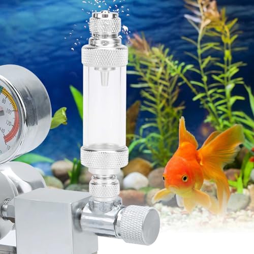 Yctze Metall -CO2 -Pflanze Nicht Blasen Zählerzubehör für Aquarien Dual Kopf Design, Leichtgewicht & (W00-02B Doppelkopf) von Yctze