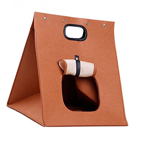 Yctze Modernes Filzkatze House mit Reißverschluss Entfernbar Waschbarer Integrierter Schlafsack für Katzen Kätzchen Welpen (Schokoladenfarbe) von Yctze