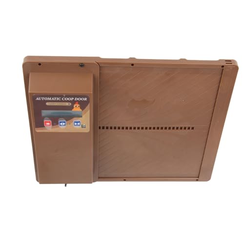 Yctze Solar Angetriebene 3-in-automatische Stalltür mit LED-Timer, Fernbedienung und Lichtsensor für Ulti-Geflügel und Bequemlichkeit (Brown) von Yctze