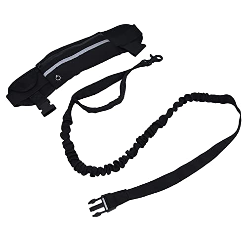 Yctze Sportgürtelbeutel -Leinen -Set Reflektierende Elastische Explosionsbesichtige Hundeseil für Hörfreen und Joggen (Black) von Yctze