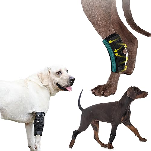 Yealay Hund Gelenkstütze Hock Wickelhülse mit Metallfedereinsätzen zur Stabilisierung, Hund Vorderbeine Brace Knees Schutz Gelenksbandage Zurück Hund Vorderbein Surgical Verletzung Bandage Wrap (S/M) von Yealay
