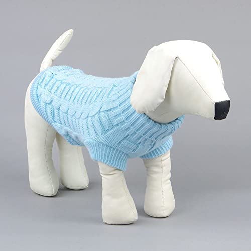 Yealay Hundepullover Strickpullover für Hunde Katzen Winterkleidung warme Kleidung Bekleidung Kleiner Hund Haustier Pullover (M, Blau) von Yealay