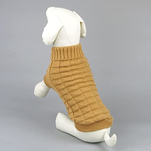 Yealay Hundepullover Strickpullover für Hunde Katzen Winterkleidung warme Kleidung Bekleidung Kleiner Hund Haustier Pullover (XXL, Khaki) von Yealay