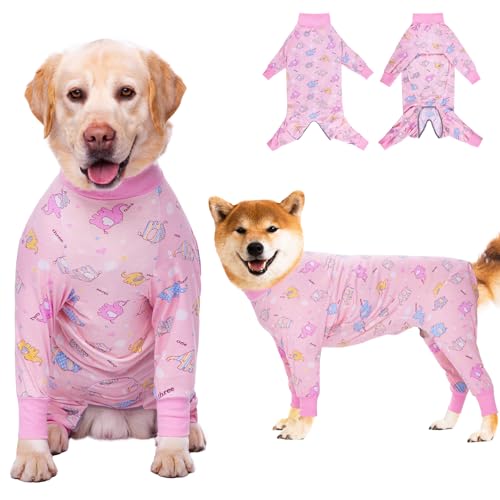 Yeapeeto Einteiler für Hunde, zur Erholung, für große und mittelgroße Hunde, Schlafanzug, Ganzkörper für Haarausfall, Allergien, Anti-Lecken, Wundschutz, Kegel-Alternative (2XL, Elefant) von Yeapeeto