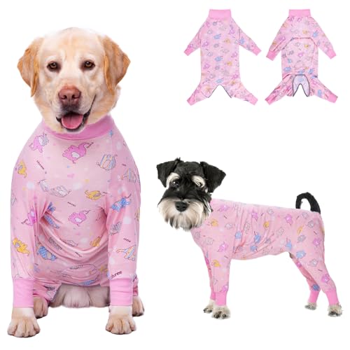 Yeapeeto Einteiler für Hunde, zur Erholung, für große und mittelgroße Hunde, Schlafanzug, Ganzkörper für Haarausfall, Allergien, Anti-Lecken, Wundschutz, Kegel-Alternative (XL, Elefant) von Yeapeeto