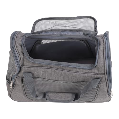 Haustierreiseträger, Mesh Fabric Cat Hundeträger für Kleine Mittelgroße Haustiere, Reiseträgerbeutel, Tragbarer Hundeträger mit Belüftungslöchern, Große Kapazität und Wasserdicht (Grey) von Yechiry