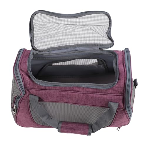 Haustierreiseträger, Mesh Fabric Cat Hundeträger für Kleine Mittelgroße Haustiere, Reiseträgerbeutel, Tragbarer Hundeträger mit Belüftungslöchern, Große Kapazität und Wasserdicht (Rosenrot) von Yechiry