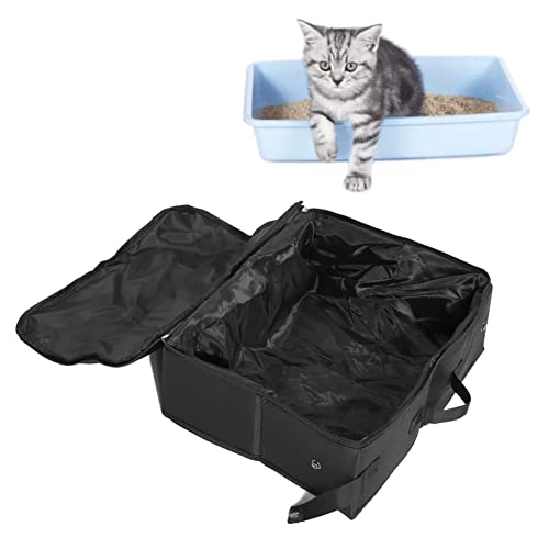 Tragbare Katzentoilette für Katzen, Reisetoilette für Katzen mit Deckel, Standard- Wasserdichter Zusammenklappbarer Toilettenbehälter mit Versiegelten Doppelreißverschlüssen Tragbare Katzentoilette für Katzen, Reisetoilette für Katzen mit Deckel, Standard- Wasserdichter Zusammenklappbarer Toilettenbehälter mit Versiegelten Doppelreißverschlüssen von Yechiry