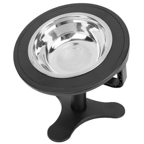 Yechiry 15 ° Geneigte Katzenfutterschale mit Verstellbarem Ständer, Non -Slip -Haustier -Fütterungsstation für Innenkatzen und Welpen, Erhöhte Hundegiergerichte, Erhöhte Hundeschalen (Black) von Yechiry