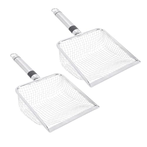 Yechiry Edelstahl -Maschenstreu -Schaufel, Erweitertes Design mit Ergonomischem Griff Zur Einfachen Reinigung, Verhindert Müllstreuung, für Haustierabfälle und Garten von Yechiry