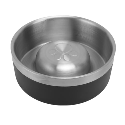 Yechiry Edelstahlhund Schüssel Große Kapazität Tierfutter Wasserschale für Katzen Hunde mit Nicht Schlupftem in Innenraumabschnitte (L) von Yechiry