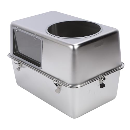 Yechiry Geschlossene Metallkatze Katzentoilette, Edelstahldrüsenschachtel mit Deckel und Schaufeln Verhindern, DASS Sich die Anti -Leckage -Eingangs -Katzen -Toilette mit Hohen Yechiry Geschlossene Metallkatze Katzentoilette, Edelstahldrüsenschachtel mit Deckel und Schaufeln Verhindern, DASS Sich die Anti -Leckage -Eingangs -Katzen -Toilette mit Hohen von Yechiry