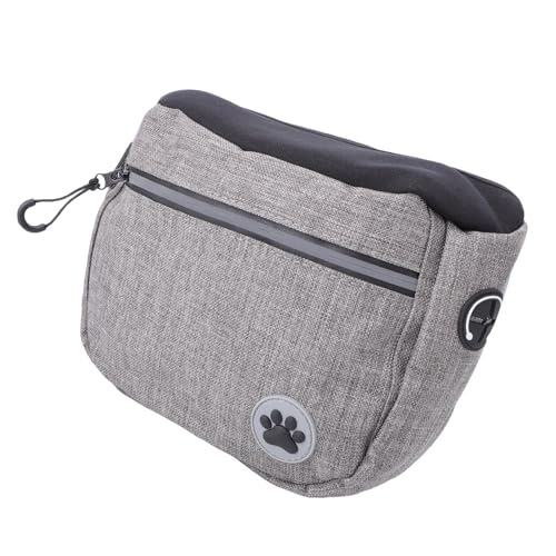 Yechiry Hundefutterbeutel, wasserdichte Gürteltasche für Spaziergänge mit Dem Hund mit Herausnehmbarem Innenbeutel, Automatischer Rückstellöffnung, Zweilagigem Design, für Training (Grey) von Yechiry