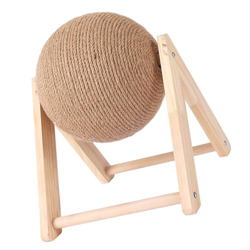 Yechiry Katze Kratzkugel, V Geformt Am Ständer Post Kleine Multi Funktionelle Interaktive, Massive Holzkratzer -Haustierspielzeug mit Sisal Seil für Zuhause, Katzenspielzeug, Katzenspielzeug von Yechiry
