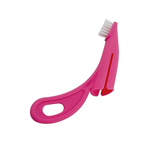 Yechiry Nylon Haustierzahnbürste | Fingerzahnbürste für Hunde | Katzenfingerzahnbürste | Hundefinger Zahnbürste | Haustierfingerbürste | Tierzahnbürste für Hunde und Katzen (Rot) von Yechiry