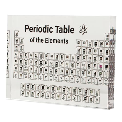 Yechiry Real Elements Periodensystem, Klares, Ergonomisches Acryl-Display mit Ständer für das Klassenzimmer von Yechiry