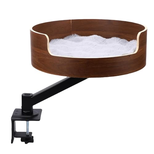 Yechiry Schreibtisch Katzenbett. Einstellbare 360 ​​° Rotierende Katzendesktop -Bett Barsch mit Runden Form, Katzenhängematte für Home Office von Yechiry