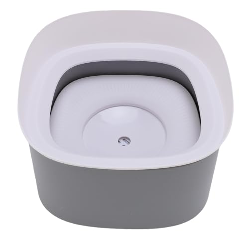 Yechiry Schwimmende Hundwasserschüssel, Hundegereisenverfügung Erhöhter Staubdestelliger Spritzerfaser Wasserschale mit Schwimmendes Design und Staubbedeckung für Hunde Katzen Alle (Grey) von Yechiry
