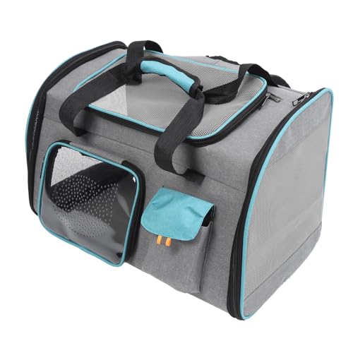 Yechiry Tragerucksack für Haustiere, Tragerucksack mit Doppelgurt-Design, Tragbares, Atmungsaktives Netzgewebe mit Großer Kapazität und Praktischem Tragegriff für Reisen, Wandern Im (Grau und Blau) von Yechiry