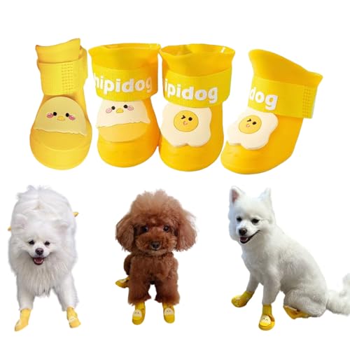 Yeduzyn 4 wasserdichte Hundeschuhe für Schnee und Regen, Teddy, Zwergspitz, Bichon, kleine Hunde, Größe fällt klein aus, bitte überprüfen Sie die Größe sorgfältig (Gelb, Größe M (9,5 - 22,7 kg)) Yeduzyn 4 wasserdichte Hundeschuhe für Schnee und Regen, Teddy, Zwergspitz, Bichon, kleine Hunde, Größe fällt klein aus, bitte überprüfen Sie die Größe sorgfältig (Gelb, Größe M (9,5 - 22,7 kg)) von Yeduzyn
