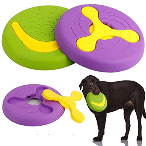 Yeduzyn Hunde-Fliegenscheiben, abnehmbar, 2-in-1, multifunktional, Hunde-Flyer-Spielzeug, weich, leicht, für mittelgroße und große Hunde (grün) von Yeduzyn
