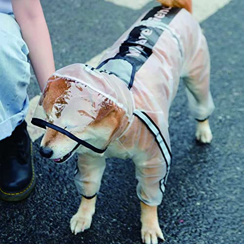 Yeduzyn Hunde Regenmantel für Hunde Wasserdicht mit transparenter Krempe Reflexstreifen für kleine mittelgroße große Hunde (klein, transparent) von Yeduzyn