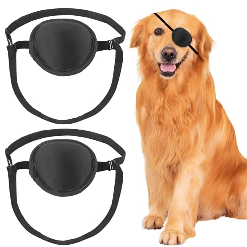 YeeBeny Hundeaugenklappe, Augenklappe für Hunde Augenverletzungen nach Operationswunden, verstellbare weiche Augenklappe Hunde Augenabdeckung 2 Stück von YeeBeny
