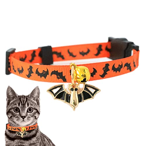 Yeeda Halloween-Haustierhalsband, Katzenfliege, bedruckt, Kürbis, modisch, einzigartiger Stil, Halsbänder für die meisten Katzen und Welpen von Yeeda