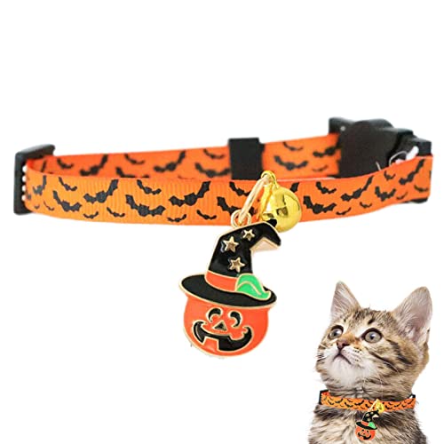 Yeeda Halloween-Haustierhalsband, Katzenfliege, bedruckt, Kürbis, modisch, einzigartiger Stil, Halsbänder für die meisten Katzen und Welpen von Yeeda
