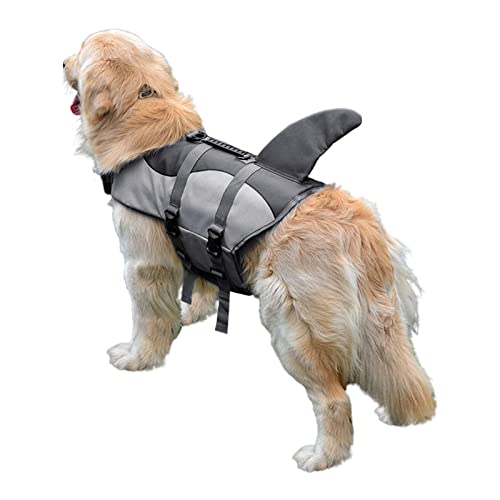 Yeeda Hundeschwimmweste Verstellbare Haustier-Schwimmweste mit Rettungsgriff, hautfreundliche Hunde-Lebensretterjacke, Haifischwesten für Schwimmbad Bootfahren von Yeeda