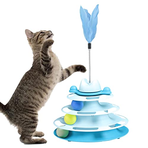 Yeeda Rollenbahn für Katzen,Lustiges neuartiges Katzen-Plattenspieler-Spielzeug für eine oder mehrere Katzen | Stimulierendes gesundes Puzzle-Spielzeug für körperliche Übungen Wird die natürlichen von Yeeda