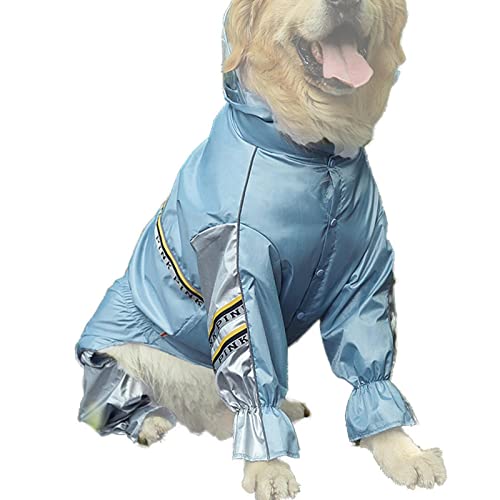 Yeeda Wasserdichter Hunde-Regenmantel, verstellbar, leicht, Haustier-Regenkleidung, Hunde-Regenmantel, winddicht, Regenjacke mit Kapuze, ideal für Spaziergänge mit dem Hund am Regen von Yeeda