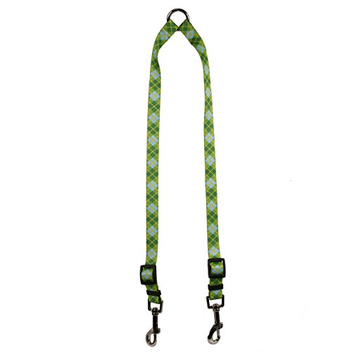 Yellow Dog Design Argyle Green Coupler Dog Leash 3/8" Wide and 9 to 12" Long, Small von Yellow Dog Design