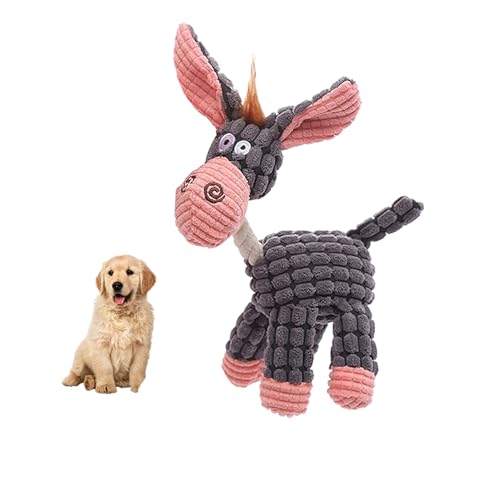 Yelschwa Donkey Weiches Hundespielzeug, Quietschendes Hundespielzeug, waschbar, interaktives Hundespielzeug, Plüschspielzeug, langlebiges Kauspielzeug für kleine, mittelgroße Hunde, Geschenke für von Yelschwa