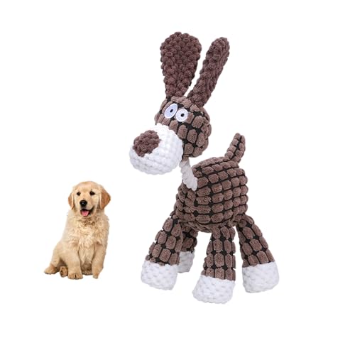 Yelschwa Donkey Weiches Hundespielzeug, Quietschendes Hundespielzeug, waschbar, interaktives Hundespielzeug, langlebiges Kauspielzeug für kleine, mittelgroße Hunde, Geschenke für Haustiere (brauner von Yelschwa