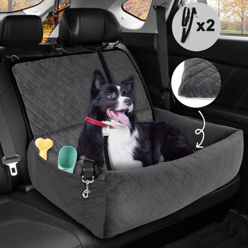 Hunde-Autositzbett für mittelgroße und große Hunde, verbessertes 2 Hunde-Autogurt, Reise-Auto-Rücksitzbett für Hunde mit warmem Plüsch-Pad, abnehmbar, waschbar, für Hunde, Welpen, Autositzbett für Hunde-Autositzbett für mittelgroße und große Hunde, verbessertes 2 Hunde-Autogurt, Reise-Auto-Rücksitzbett für Hunde mit warmem Plüsch-Pad, abnehmbar, waschbar, für Hunde, Welpen, Autositzbett für von Yemotopro
