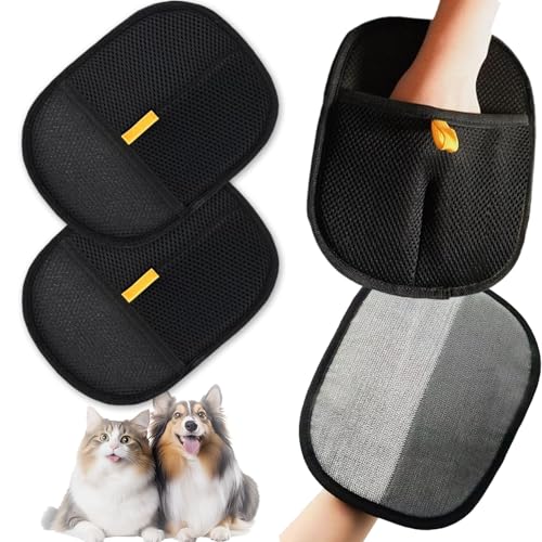 YenMzx Tierhaarentfernungshandschuhe, Fellpflege-Handschuhe, elektrostatischer Tierhaarentferner-Handschuh, für Hund, Katze, Kaninchen, Haustierpflege-Handschuhe zum Waschen, Enthaaren und Reinigen, 4 von YenMzx