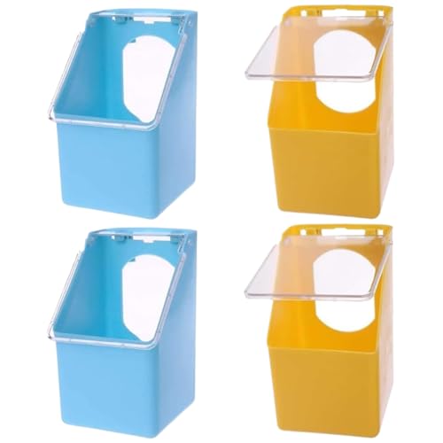 4pcs Taubenfuttermittel mit Deckel, 4x5, 5 x 3 Zoll Hanger Käfig Vogelfutterhäusch, Blau und gelb Plastikvogel, leicht Wäsche für Käfig 4pcs Taubenfuttermittel mit Deckel, 4x5, 5 x 3 Zoll Hanger Käfig Vogelfutterhäusch, Blau und gelb Plastikvogel, leicht Wäsche für Käfig von Yeory