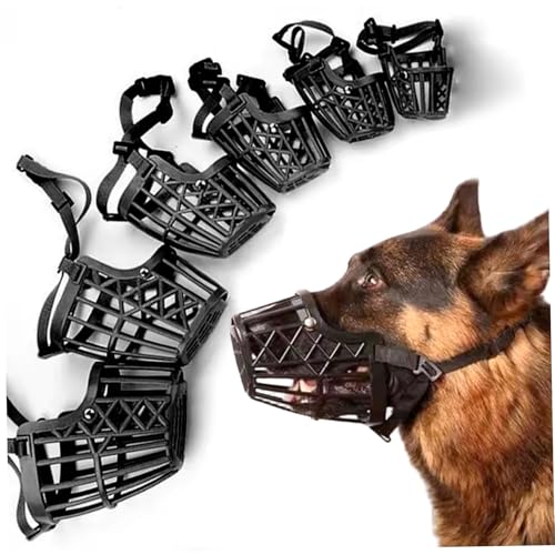 7pcs Hunde Maulkelze Anti -beißende verstellbare Kunststoff atmungsaktive Korbmündung unterschiedliche Größen für kleine, mittel-, große und extra Hunde, Korbmündung für von Yeory
