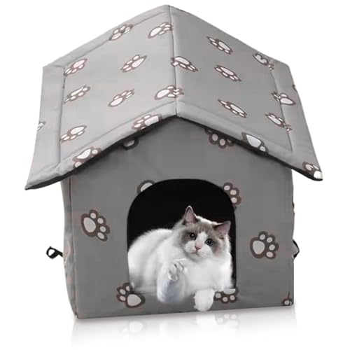 Yeory Katzenhaus im Freien, Thermal Oxford Stoff Outdoor Katzenhaus mit Reißverschlussdeckel außerhalb des Katzenhauss mit Schnallenriemen Yeory Katzenhaus im Freien, Thermal Oxford Stoff Outdoor Katzenhaus mit Reißverschlussdeckel außerhalb des Katzenhauss mit Schnallenriemen von Yeory