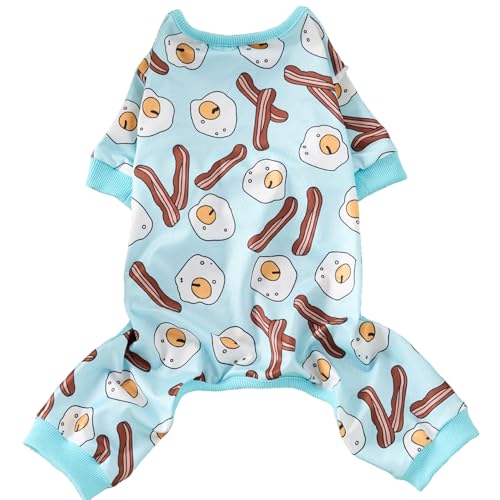 Kleiner Hund Pyjamas Komfort niedlicher vierbeiniger Strampler Puppy Pyjamas Feuchtigkeitsdocht-Welpenkleidung für Innenhause von Yeory