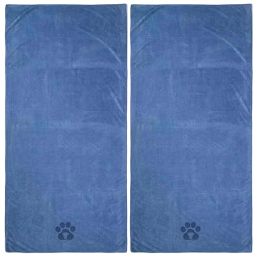 Mikrofasel -Handtuch -Hundehandtuch 2pcs Hundebadhandtuch 28x55 '' Mikrofasel Handtuch weich ＆ absorbierende Hundetuch Handtuch Schnelle Trocknen Haustuch Medium Large Hunde Katzen Dusche und Bad Vor von Yeory