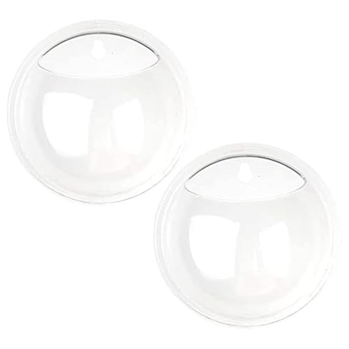 Wandfischtank 2pcs 5, 9 Zoll klare Acryl Wandfischschale mit vorgeborenem Loch kleines Hanga-Aquarium für Home Office Dekoration, Schüssel von Yeory