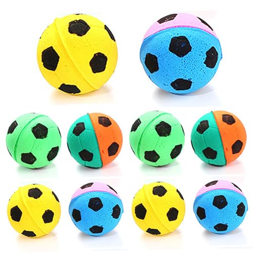 Yeory 10pcs Katzenballspielzeug, 1,6 Foam Schwamm Fußballkatze Spielzeug interaktive Katzenbällchen Buntes Katzenfußball -Spielzeug Sportball für Innenkatzen zufällige Farbe, Katzenspielzeug Yeory 10pcs Katzenballspielzeug, 1,6 Foam Schwamm Fußballkatze Spielzeug interaktive Katzenbällchen Buntes Katzenfußball -Spielzeug Sportball für Innenkatzen zufällige Farbe, Katzenspielzeug von Yeory